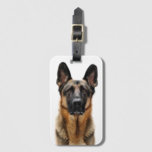 German Shepherd Sitting up Bagagelabel (Voorkant (verticaal))