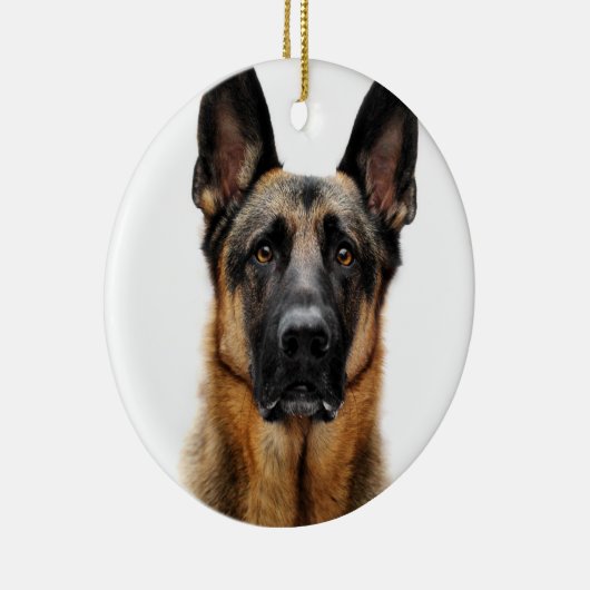 German Shepherd Sitting up Keramisch Ornament (Rechts)