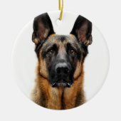 German Shepherd Sitting up Keramisch Ornament (Voorkant)