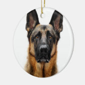 German Shepherd Sitting up Keramisch Ornament (Links)