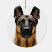 German Shepherd Sitting up Keramisch Ornament (Achterkant)