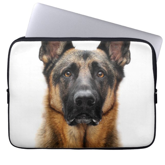 German Shepherd Sitting up Laptop Sleeve (Voorkant)