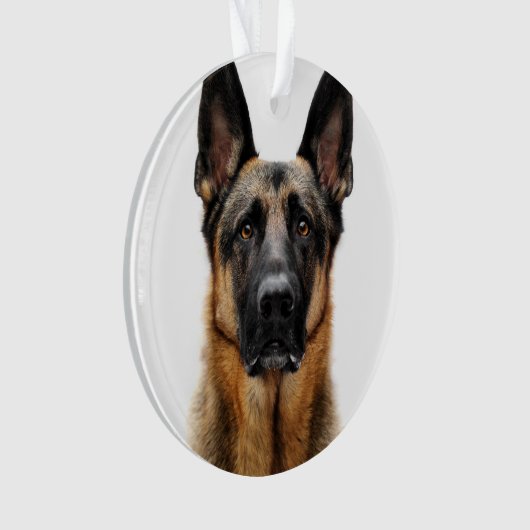 German Shepherd Sitting up Ornament (voorkant)