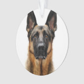 German Shepherd Sitting up Ornament (voorkant)