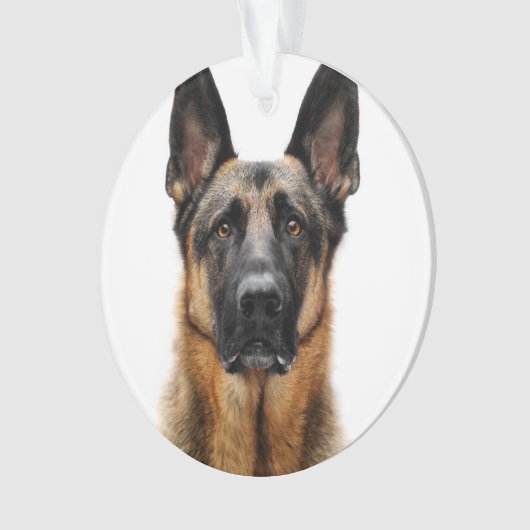 German Shepherd Sitting up Ornament (voorkant)