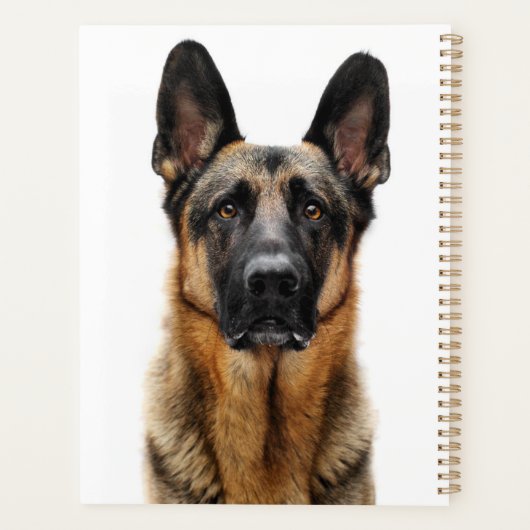 German Shepherd Sitting up Planner (Achterkant)