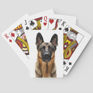 German Shepherd Sitting up Pokerkaarten