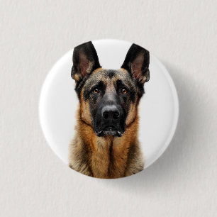 German Shepherd Sitting up Ronde Button 3,2 Cm