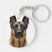 German Shepherd Sitting up Sleutelhanger (Achterkant)