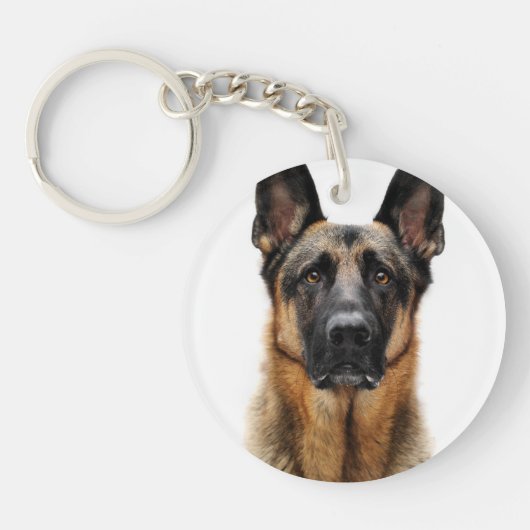 German Shepherd Sitting up Sleutelhanger (Voorkant)