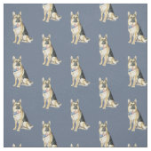 German Shepherd SittingDog Art Fabric Stof (Swatch)