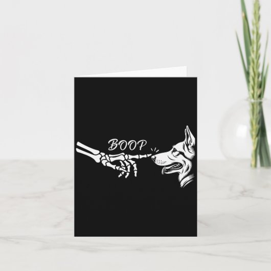 German Shepherd Skeleton Hand Boop Halloween Pet W Kaart (Voorkant)