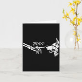 German Shepherd Skeleton Hand Boop Halloween Pet W Kaart (Gele Bloem)