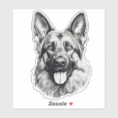 German Shepherd Sketch Portrait Sticker (Vel)