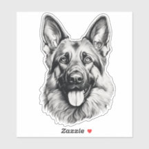 German Shepherd Sketch Portrait Sticker