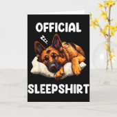 German Shepherd Sleepshirt Dog Lover Pajamas  Kaart (Gele Bloem)