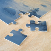 German Shepherd Snowy Forest Cabin Christmas Paint Legpuzzel (Zijkant)