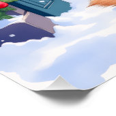 German Shepherd Snowy Town Gate Santa Christmas Perfect Poster (Hoek)