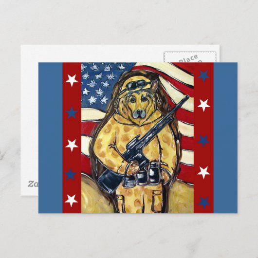 German Shepherd Soldier Briefkaart (Voorkant / Achterkant)