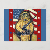 German Shepherd Soldier Briefkaart (Voorkant)