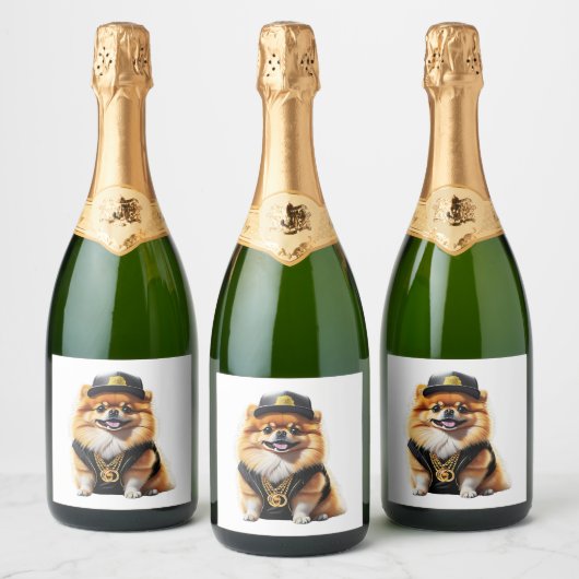 German Shepherd  Sparkling Wijnetiket (Flessen)