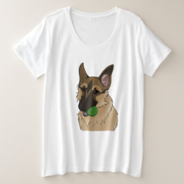 German Shepherd Speeltijd met Bal  Grote Maat T-shirt