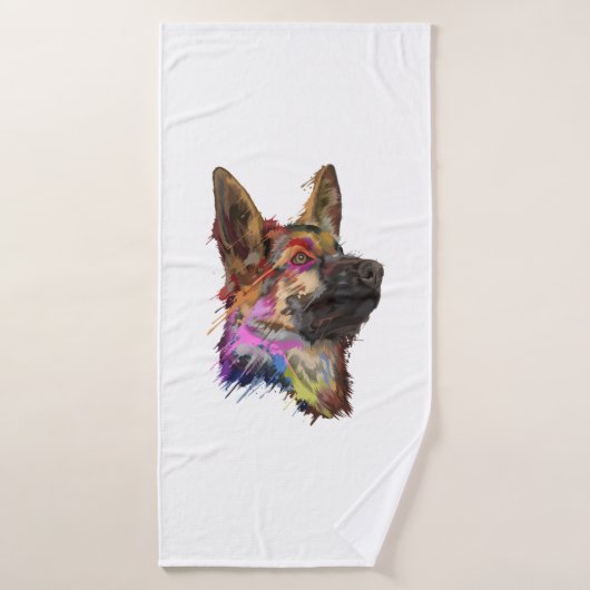 German Shepherd Splash Art Badhanddoek (Badhanddoek)