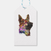German Shepherd Splash Art Cadeaulabel (Voorkant)
