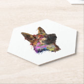 German Shepherd Splash Art Kartonnen Onderzetters (Schuin)