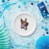 German Shepherd Splash Art Papieren Bordje (Feest)