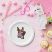 German Shepherd Splash Art Papieren Bordje (Feest)