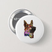 German Shepherd Splash Art Ronde Button 5,7 Cm (Voorkant /achterkant)