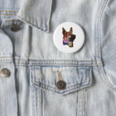 German Shepherd Splash Art Ronde Button 5,7 Cm (In situ)