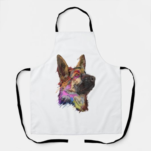 German Shepherd Splash Art Schort (Voorkant)