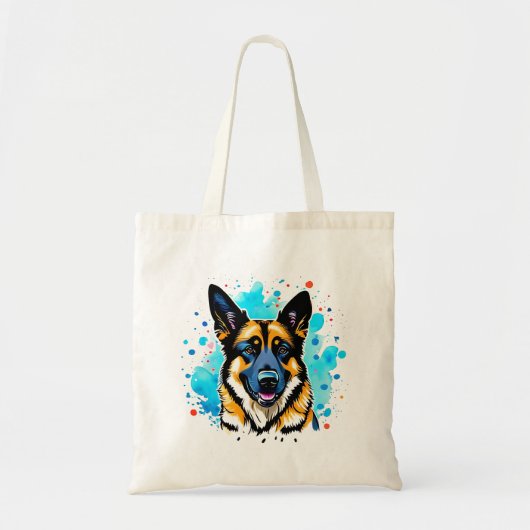 German Shepherd Splash Tote Bag (Voorkant)