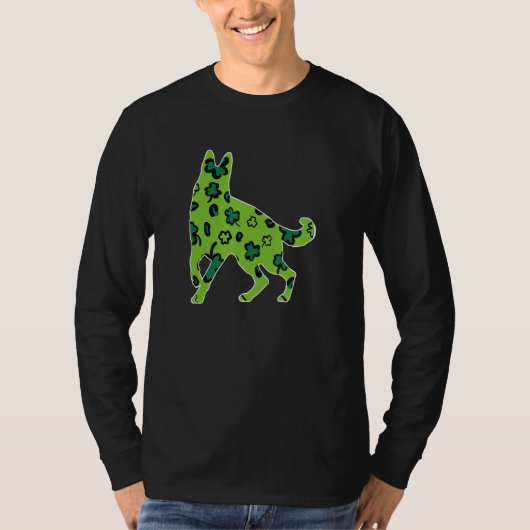 German Shepherd St Patrick S Day Green Leopard Sha T-shirt (Voorkant)