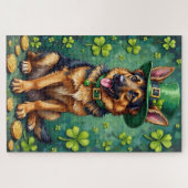 German Shepherd St Patrick’s Day Lucky Dog Legpuzzel (Horizontaal)