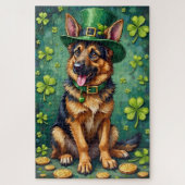 German Shepherd St Patrick’s Day Lucky Dog Legpuzzel (Verticaal)