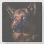 German Shepherd Stenen Onderzetter (Voorkant)