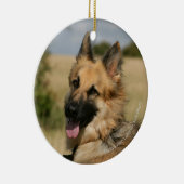 German Shepherd Sticking Tongue Keramisch Ornament (Rechts)