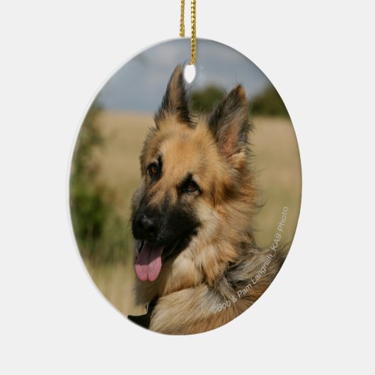German Shepherd Sticking Tongue Keramisch Ornament (Rechts)