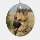 German Shepherd Sticking Tongue Keramisch Ornament (Links)