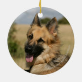 German Shepherd Sticking Tongue Keramisch Ornament (Achterkant)