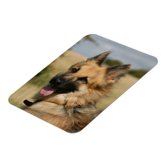 German Shepherd Sticking Tongue Magneet (Linkerzijde)