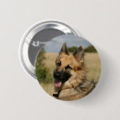 German Shepherd Sticking Tongue Ronde Button 5,7 Cm (Voorkant /achterkant)
