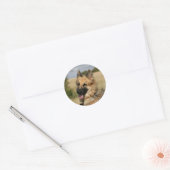 German Shepherd Sticking Tongue Ronde Sticker (Envelop)