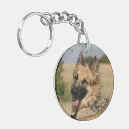 German Shepherd Sticking Tongue Sleutelhanger (Voorkant Links)