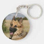 German Shepherd Sticking Tongue Sleutelhanger (Achterkant)