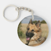 German Shepherd Sticking Tongue Sleutelhanger (Voorkant)