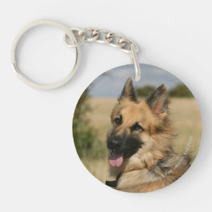 German Shepherd Sticking Tongue Sleutelhanger